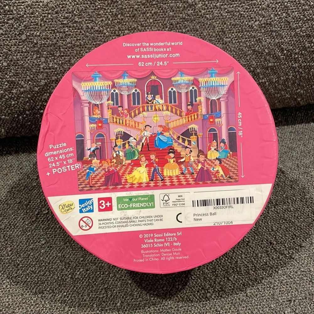 NEW Sassi - Princess Ball Book and Giant Puzzle Set, 30 pcs for 3+